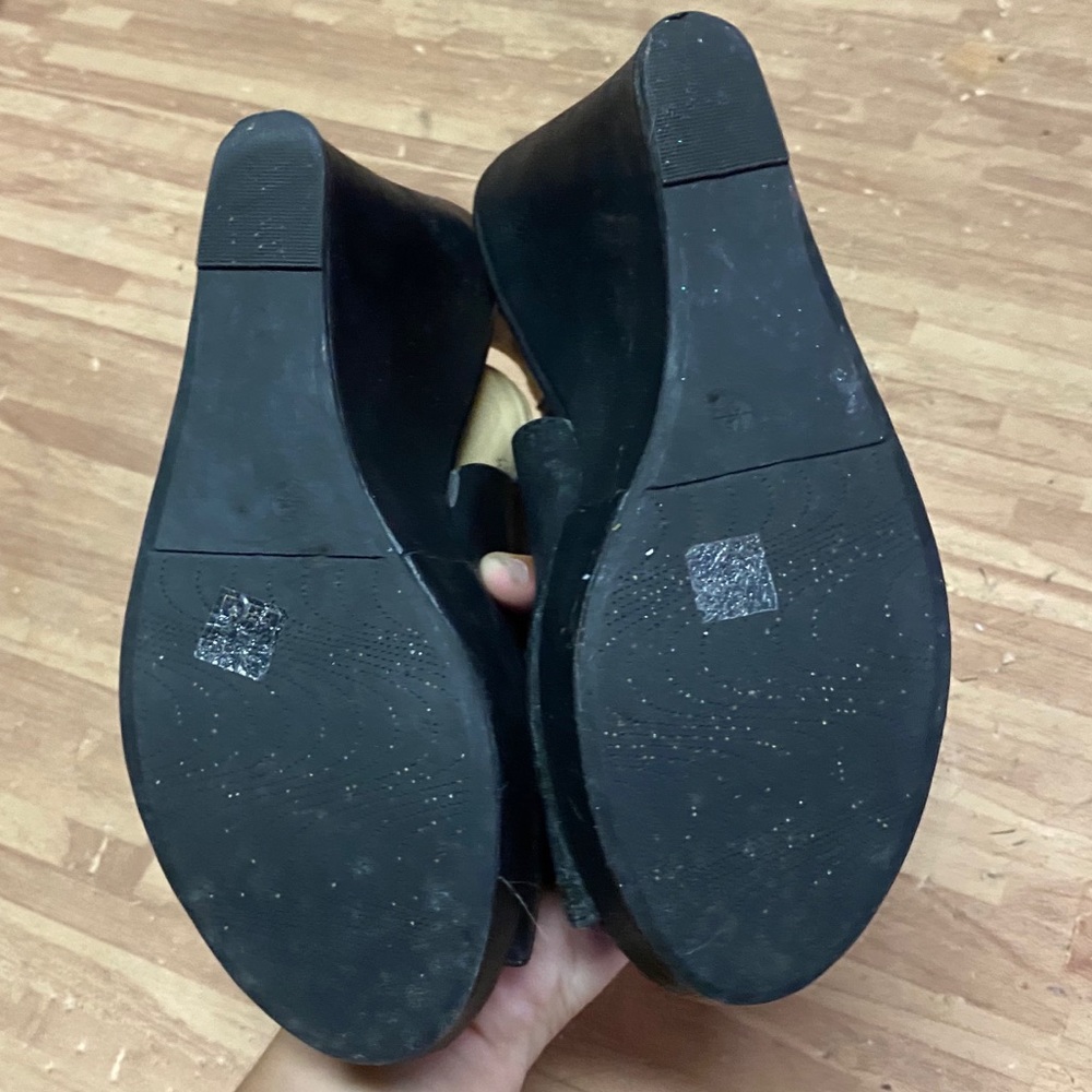 Black Zip Up Wedge Heel - Picture 7 of 7